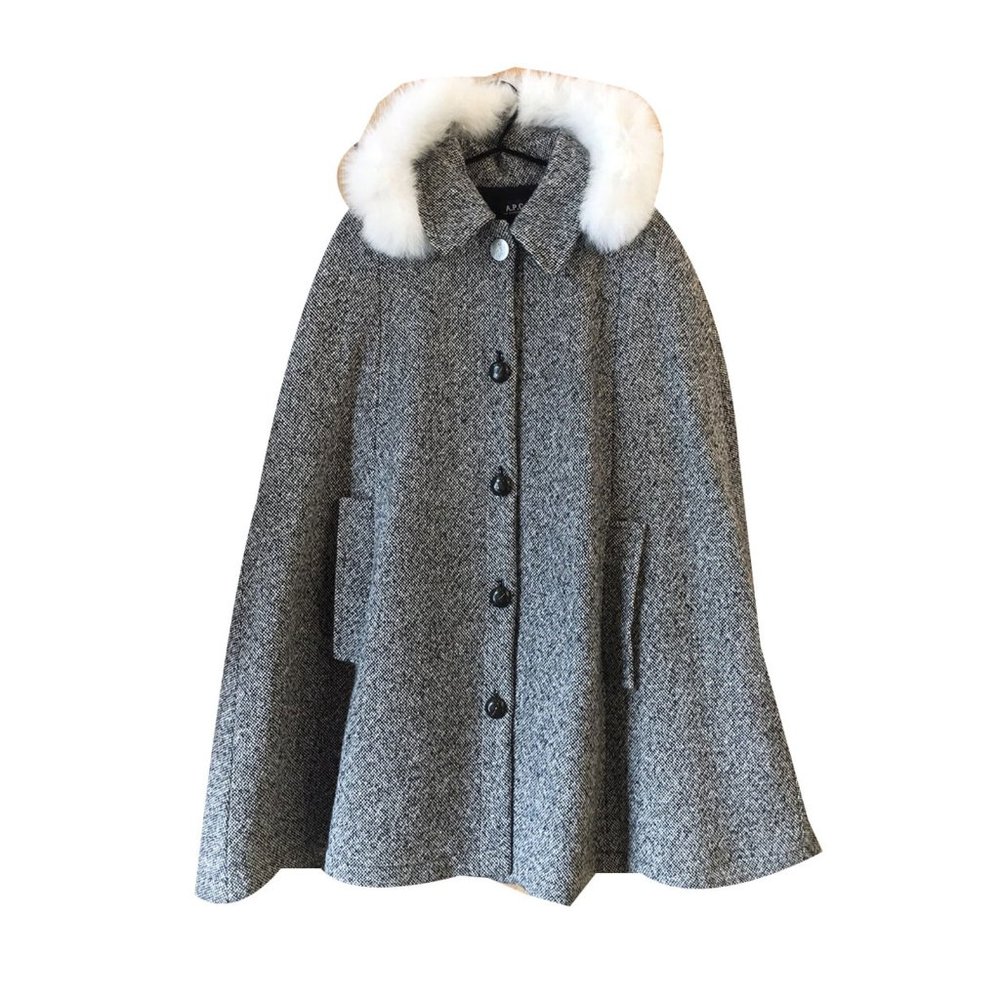 APC Hooded Tweed Cape / Coat